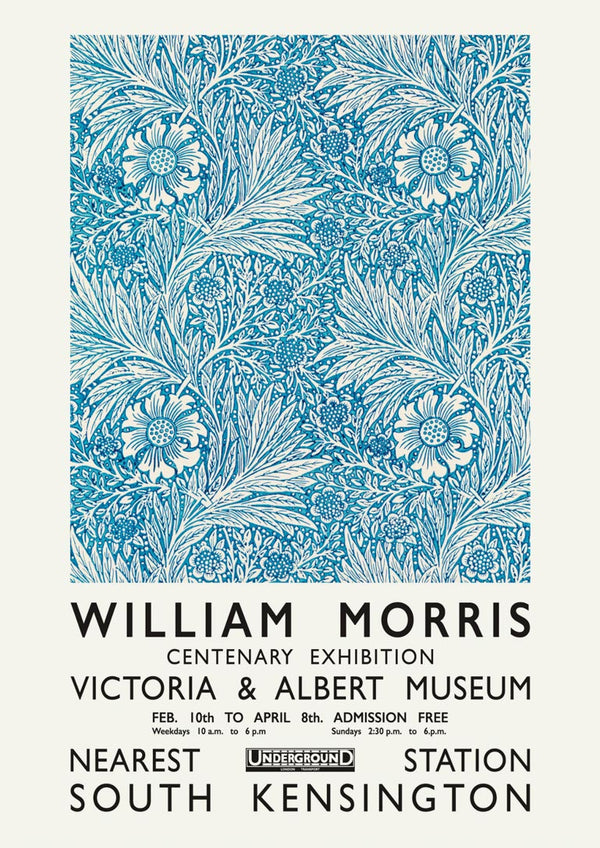 William Morris blue poster