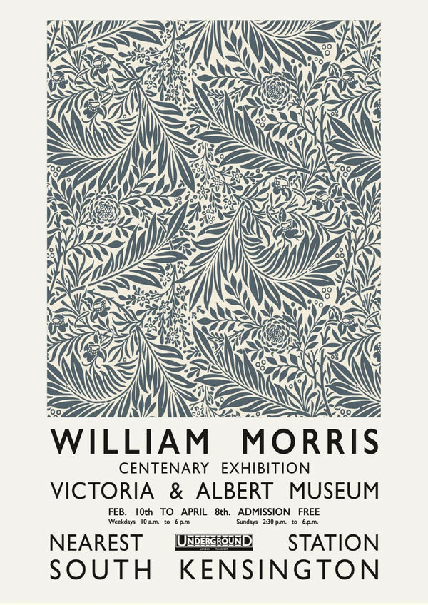 William Morris grey poster