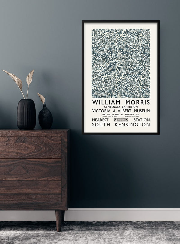 William Morris grey poster