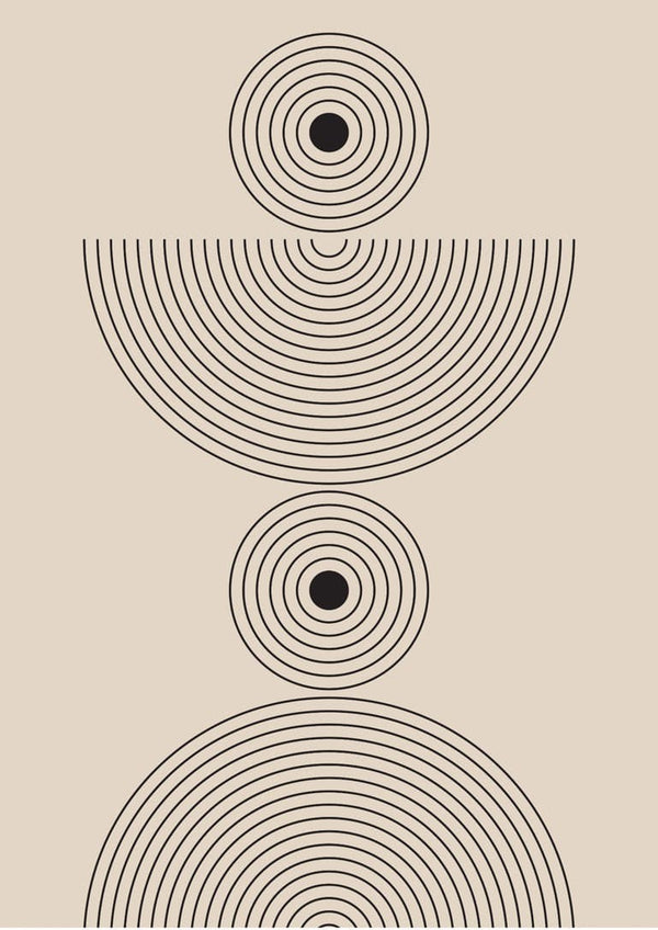 halvcirkel kunst poster til stuen