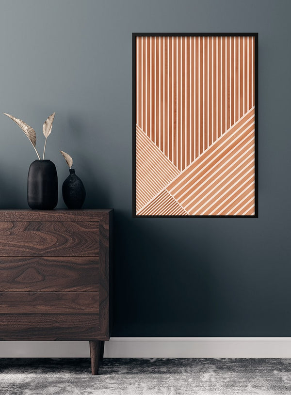 brune linjer kunst poster til stuen