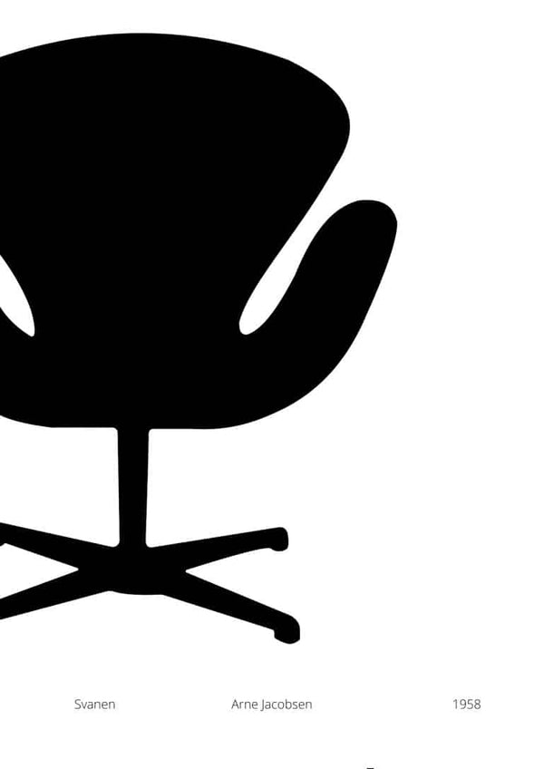 Svanen af Arne Jacobsen som poster til stuen