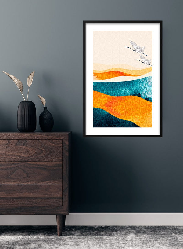 japanese cranes #2 kunstposter