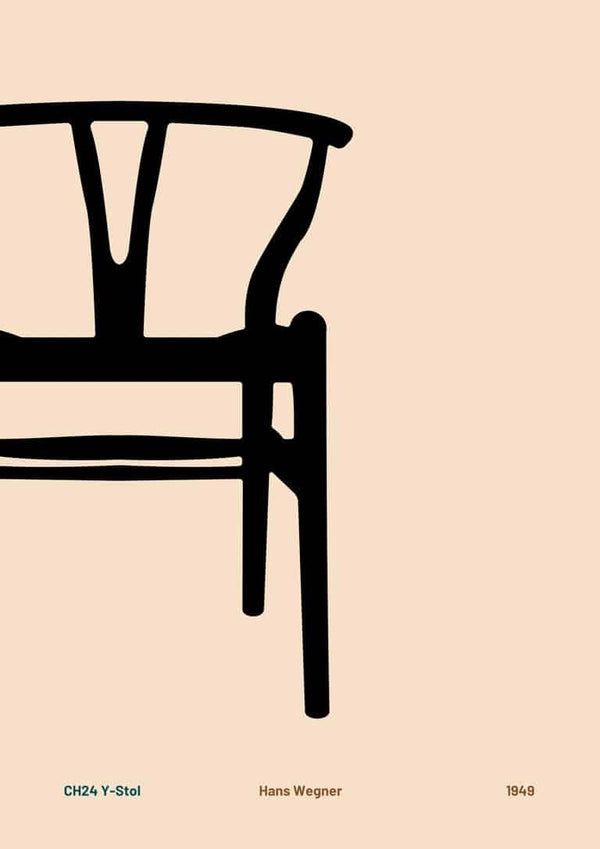 Y-stolen af Hans Wegner som poster til stuen
