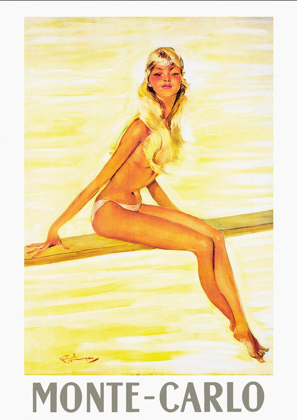 Young Woman in Monte-Carlo Poster