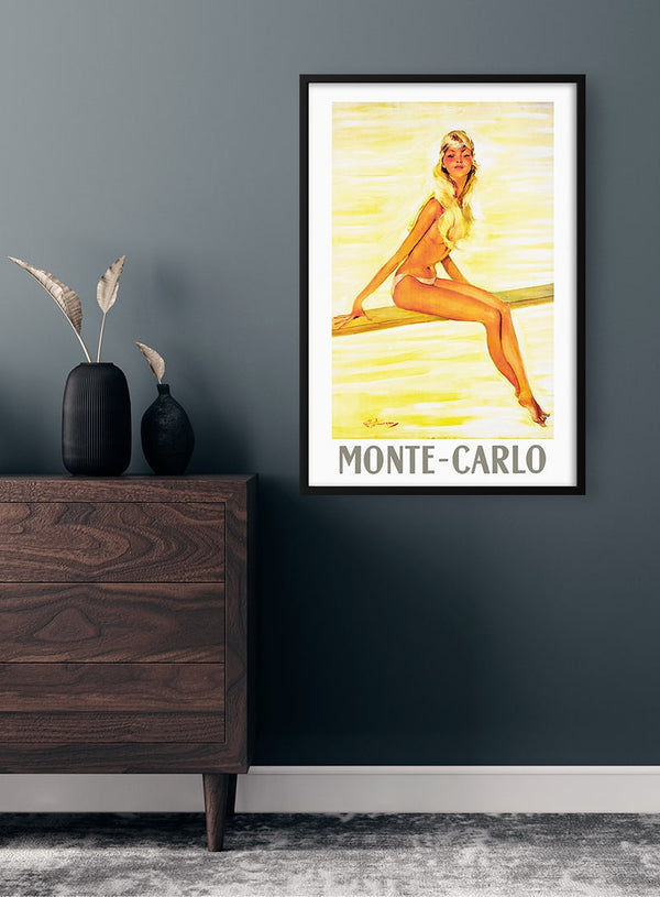 Young Woman in Monte-Carlo Poster