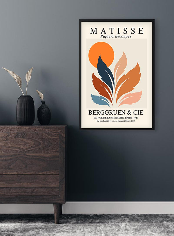 Matisse inspired orange sun poster
