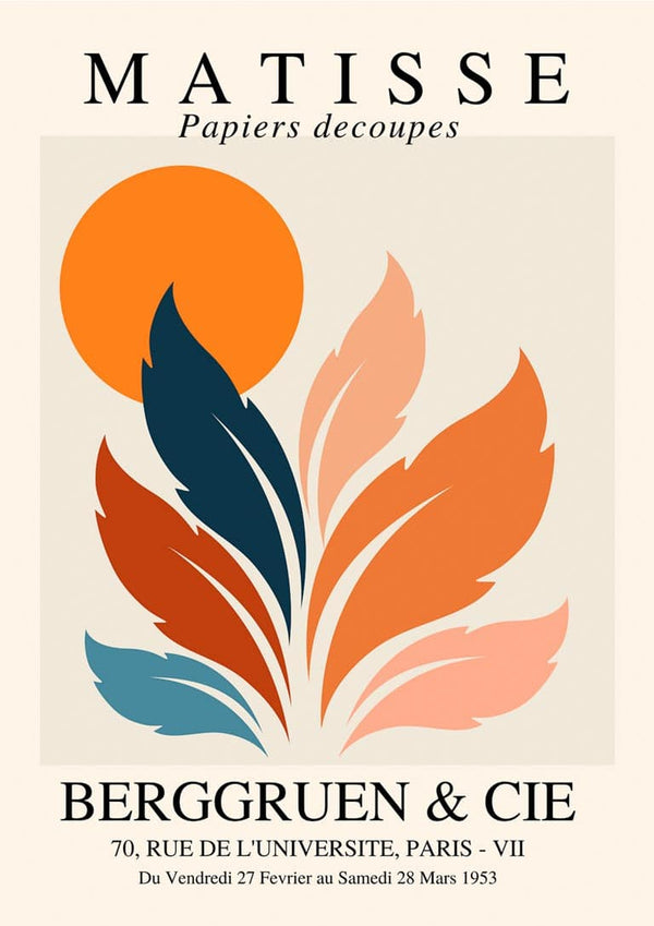 Matisse inspired orange sun poster