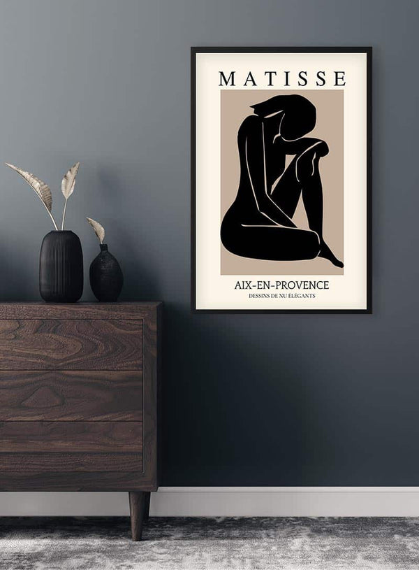 Matisse Inspired Black Nude Poster