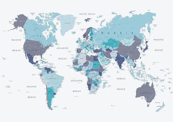 Blue Verdenskort Poster