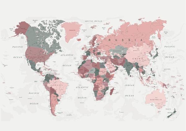 Blush Pink Verdenskort Poster