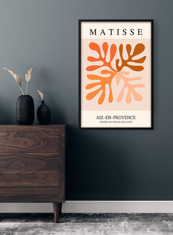 Matisse Inspired Orange Flower Poster