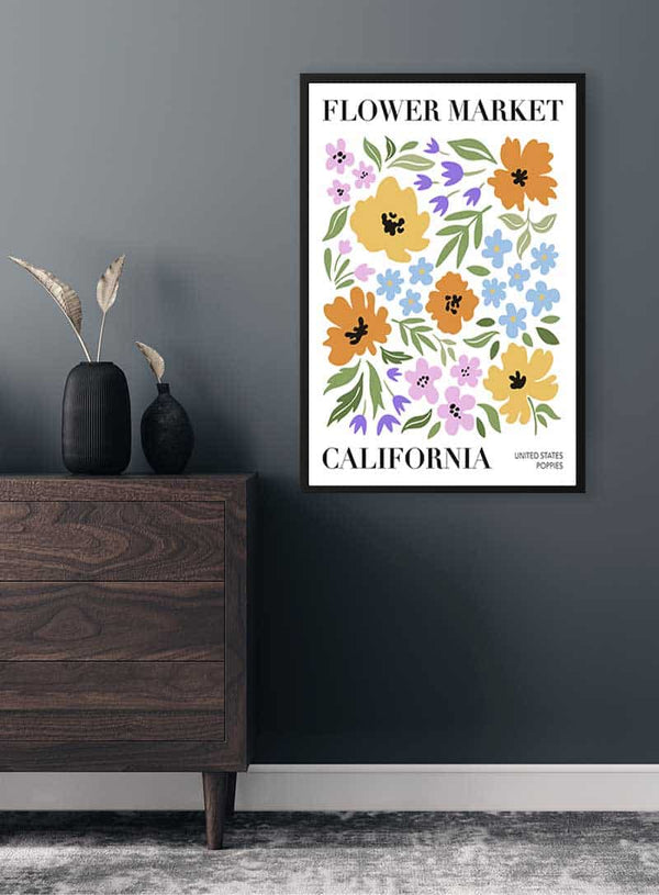 Flower Market California Poster