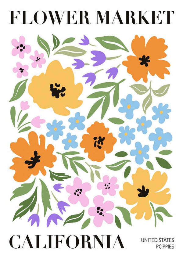 Flower Market California Poster