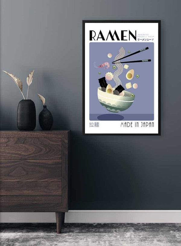 Rahmen Noodles Blå Poster