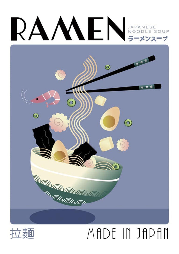 Rahmen Noodles Blå Poster