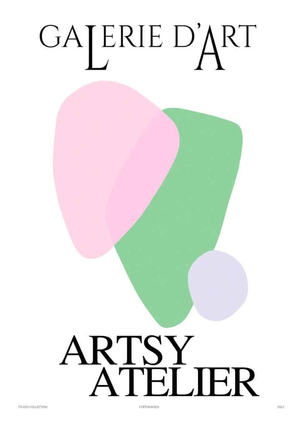 Pink og Grøn Galerie D'art Poster