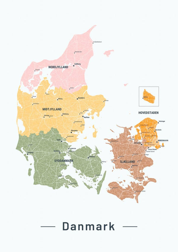 Danmarkskort No 02 Poster