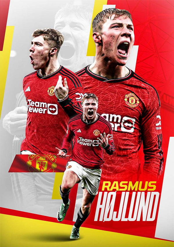 Rasmus Højlund Football Poster