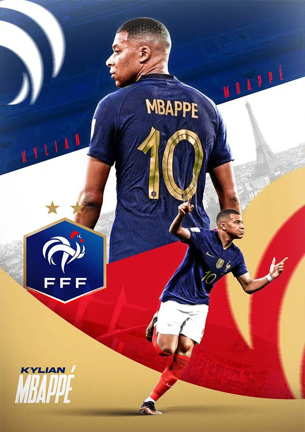 Kylian Mbappé Football Poster