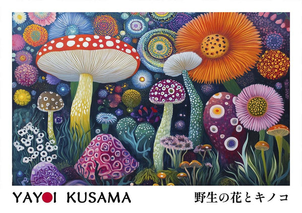 Shrooms n Flowers 01 - Kusama Plakat