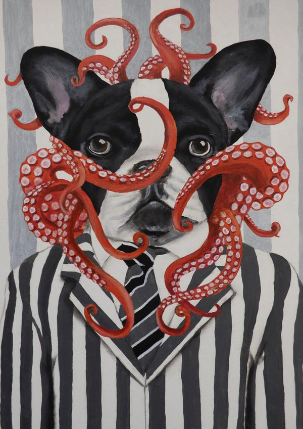 French Bulldog with octopus - Coco de Paris