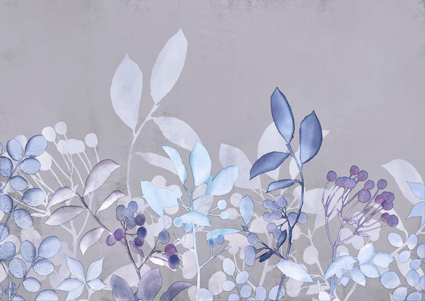 Watercolor Pastel Garden Blue