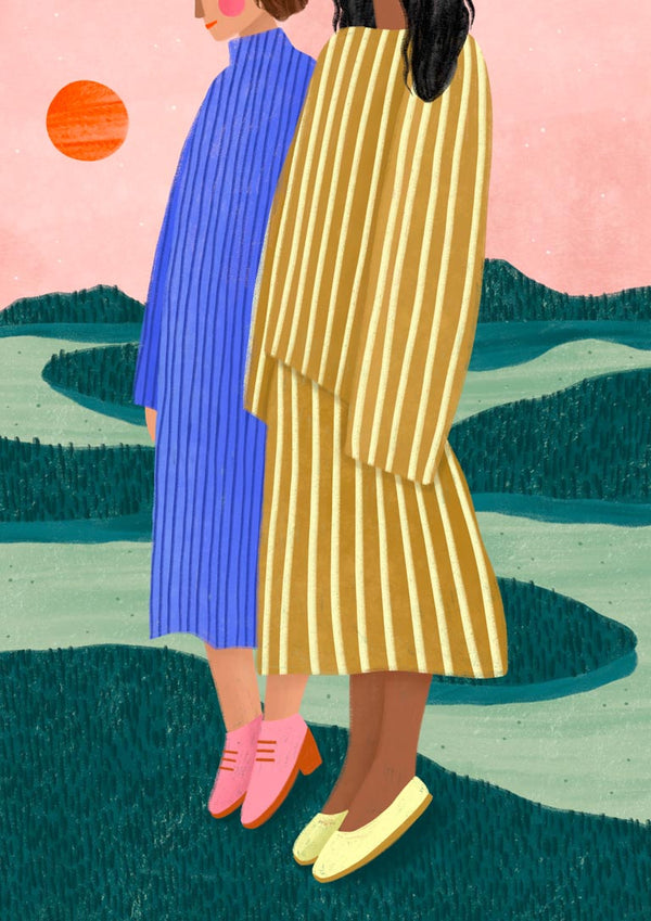 Friends With Striped Dresses - Bea Muller