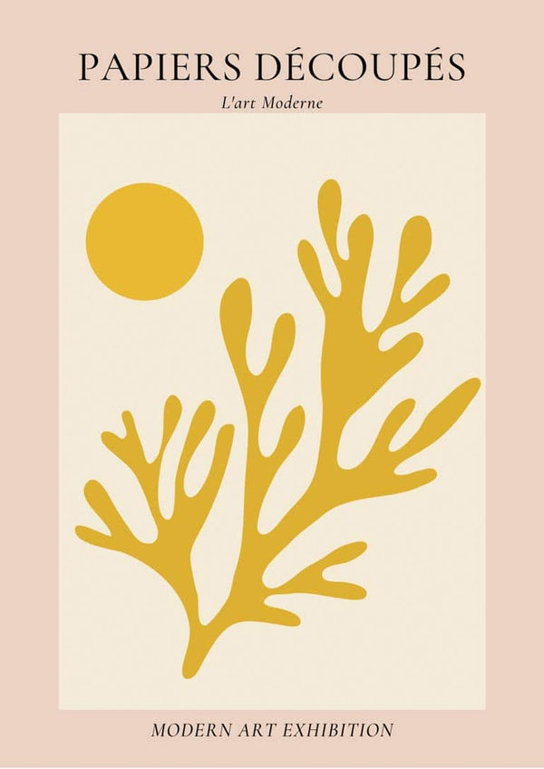 French Art inspired coral and circel poster