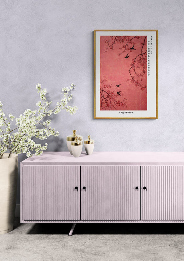 Wings of Dawn - Japandi Woodprint