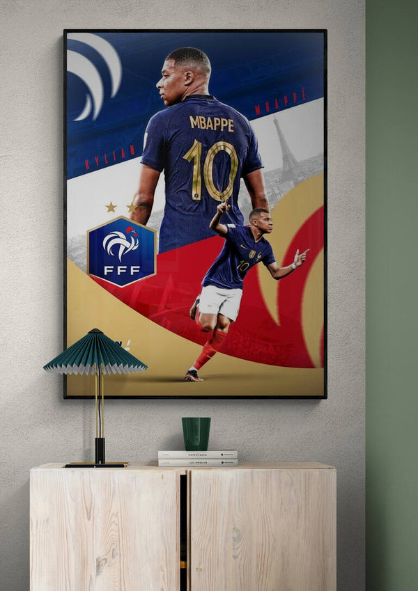 Kylian Mbappé Football Poster