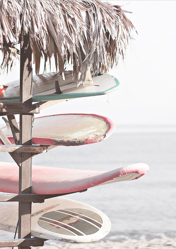 Surfboards on Beach Poster