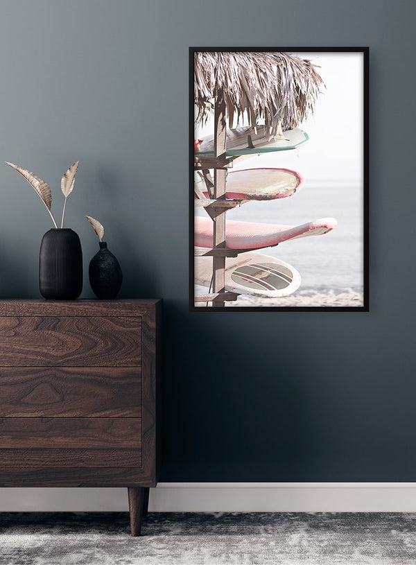 Surfboards on Beach Poster
