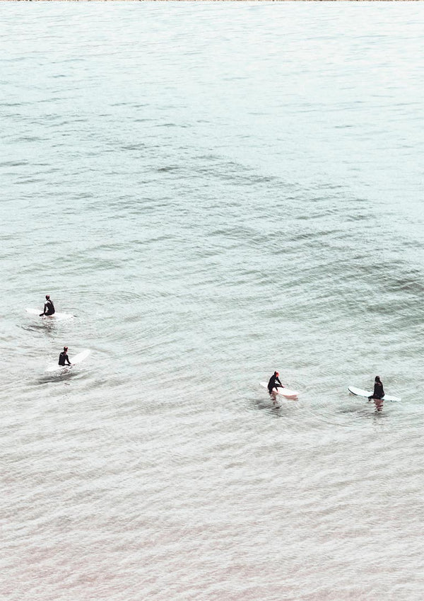 Surfers in Water Poster