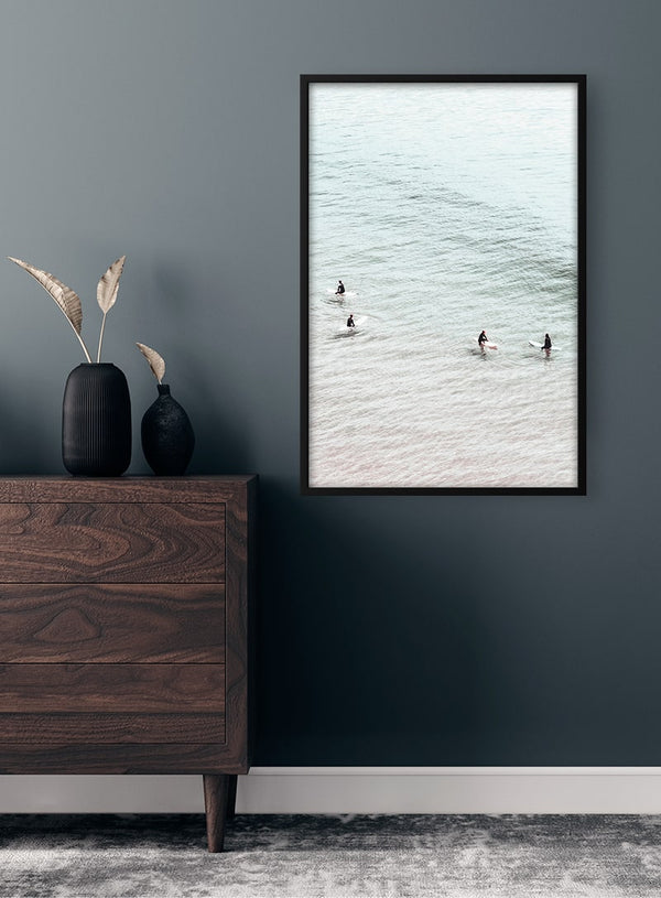 Surfers in Water Poster