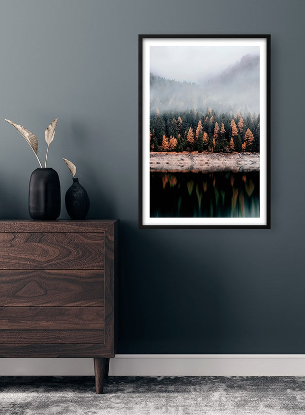 Autumn Trees and a Lake Naturposter