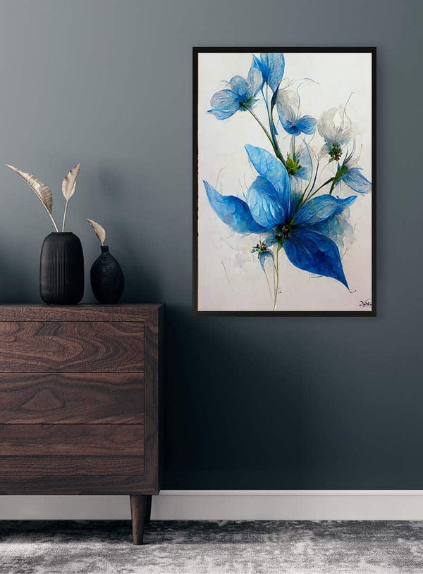 Blå Blomst 1 - Winnie Møller Poster