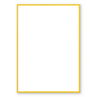Blank poster with a yellow border, representing an area for uploading your custom image on a product page.