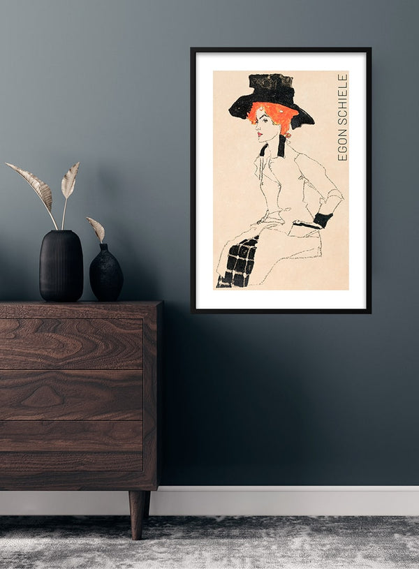 Portrait of a Woman (1910) by Egon Schiele kunstposter