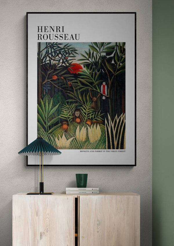 Monkeys And Parrot - Henri Rousseau